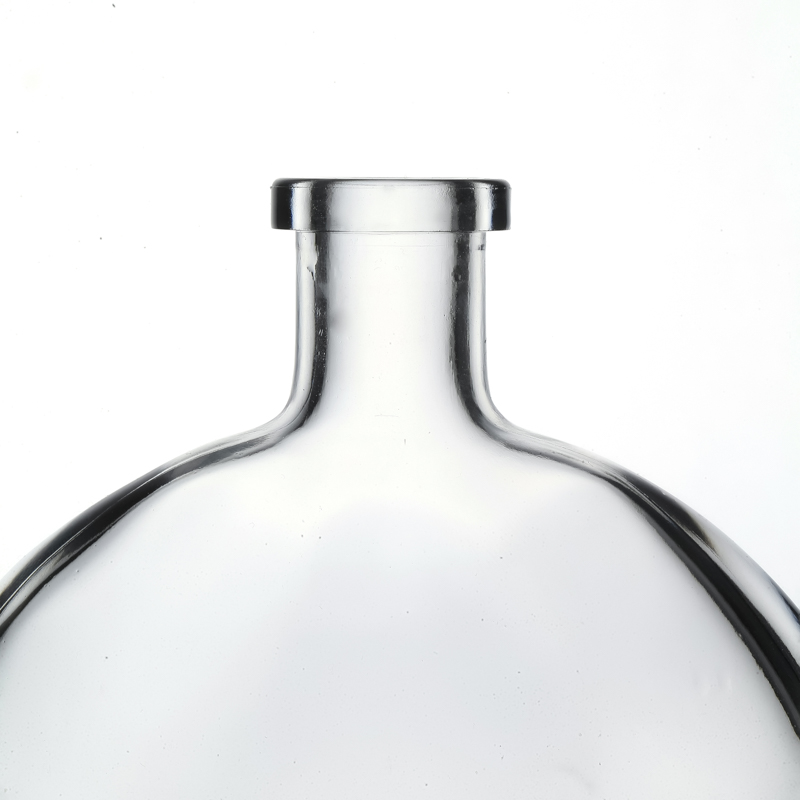 Bouteille en verre ronde plate 250 ml pour la verrerie KDG de whisky d'alcool