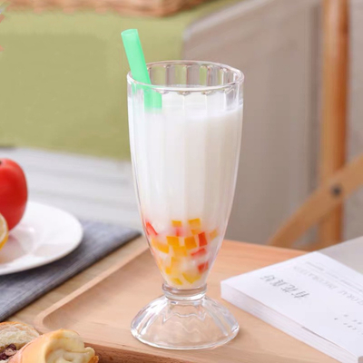 Tasses durables de jus de lait en verre de haute qualité 400ml pour le restaurant