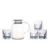 Ensembles de tasse en verre d'utilisation de famille d'emballage de thé de série de bouilloire d'eau claire