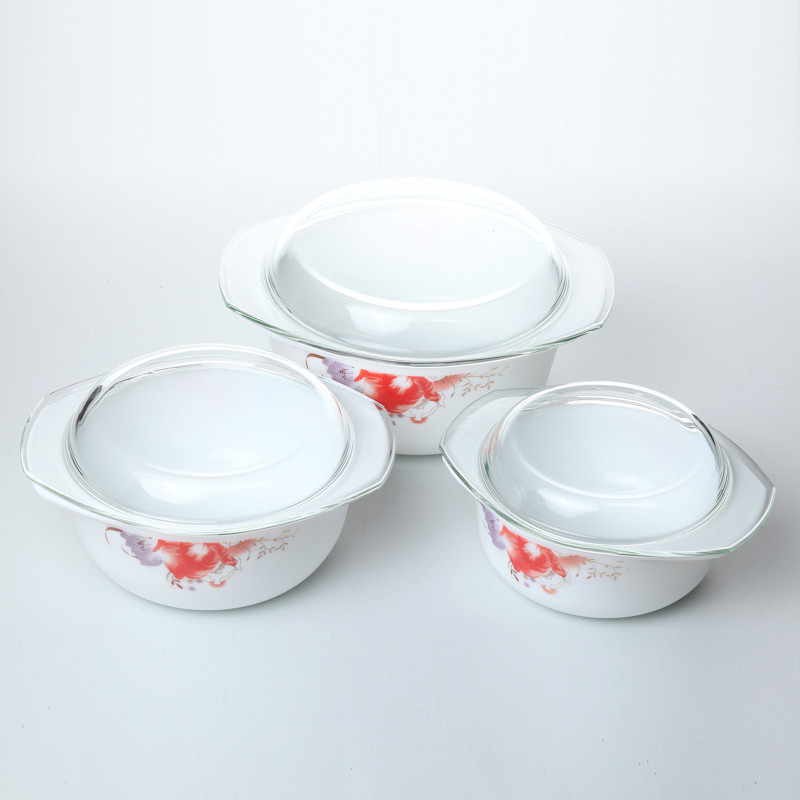 Bols à soupe ronds bol en céramique avec couvercle transparent garder au frais