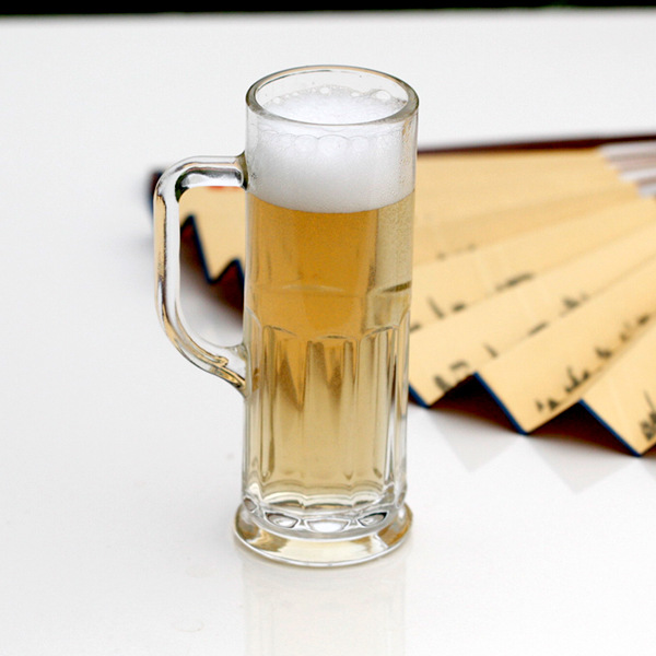 Tasses à bière en verre de conception mince de 600 ml avec impression de logo personnalisé